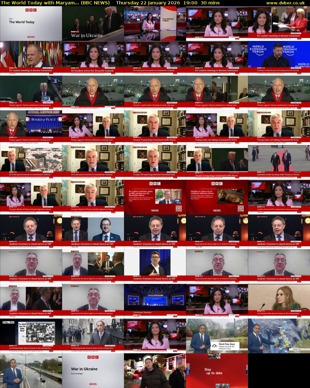The World Today with Maryam... (BBC NEWS) Thursday 22 January 2026 19:00 - 19:30