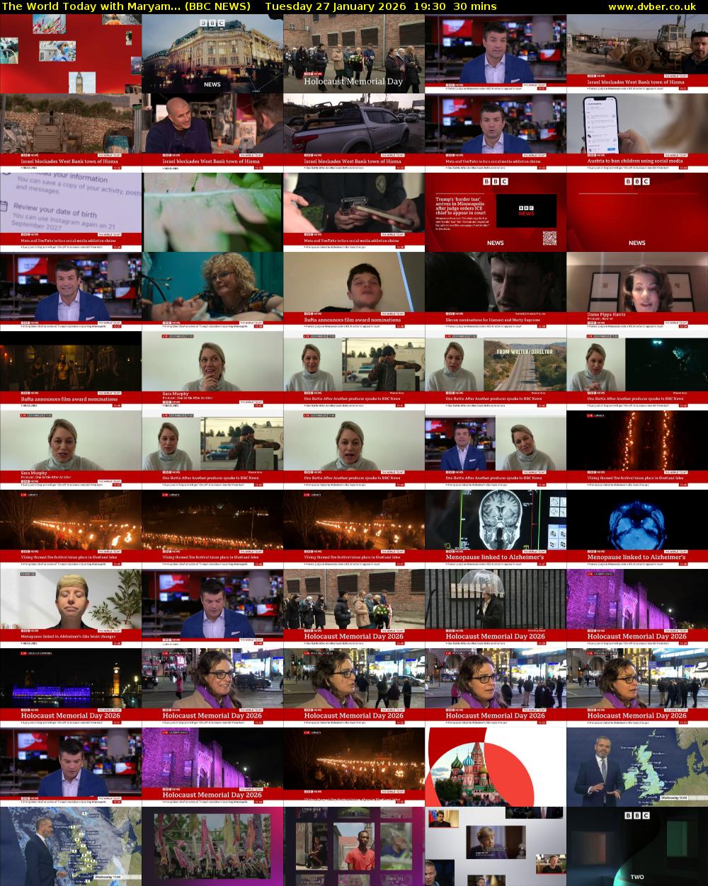 The World Today with Maryam... (BBC NEWS) Tuesday 27 January 2026 19:30 - 20:00