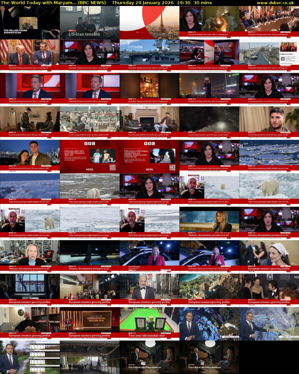 The World Today with Maryam... (BBC NEWS) Thursday 29 January 2026 19:30 - 20:00
