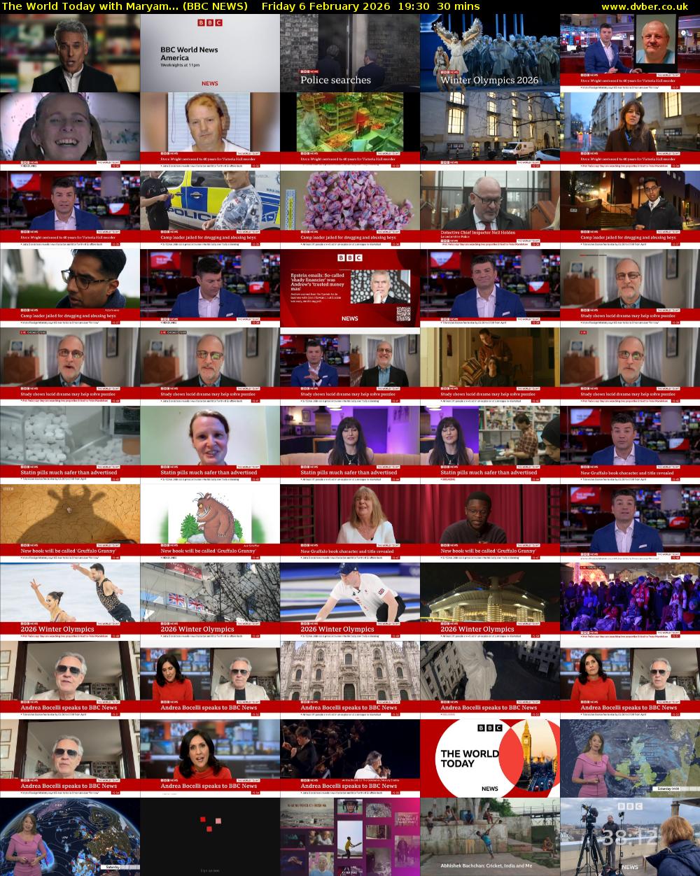 The World Today with Maryam... (BBC NEWS) Friday 6 February 2026 19:30 - 20:00