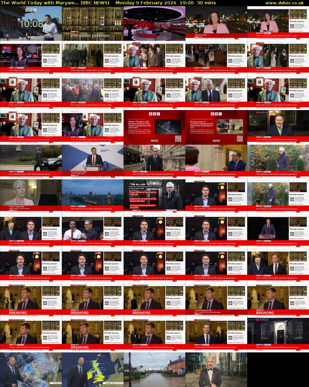 The World Today with Maryam... (BBC NEWS) Monday 9 February 2026 19:00 - 19:30