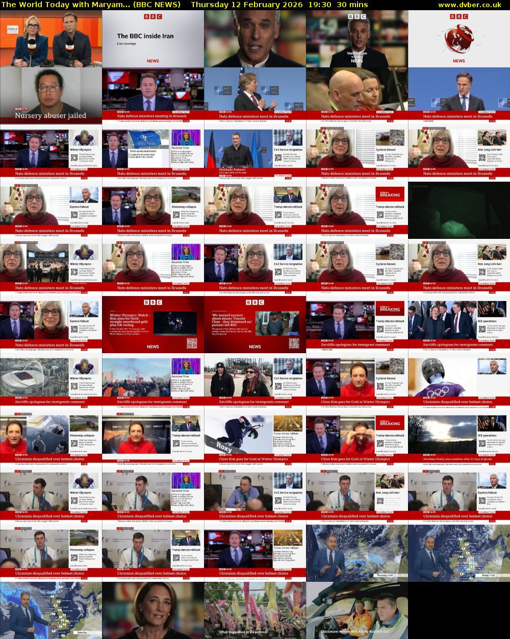 The World Today with Maryam... (BBC NEWS) Thursday 12 February 2026 19:30 - 20:00