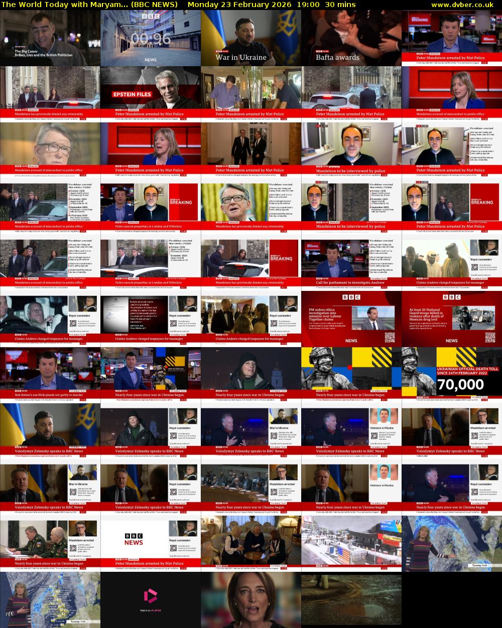 The World Today with Maryam... (BBC NEWS) Monday 23 February 2026 19:00 - 19:30