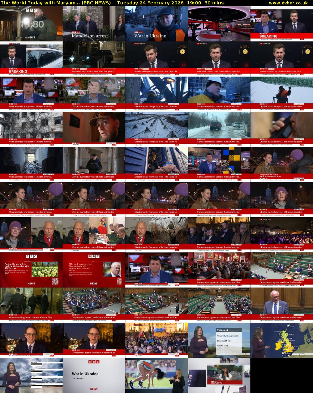 The World Today with Maryam... (BBC NEWS) Tuesday 24 February 2026 19:00 - 19:30