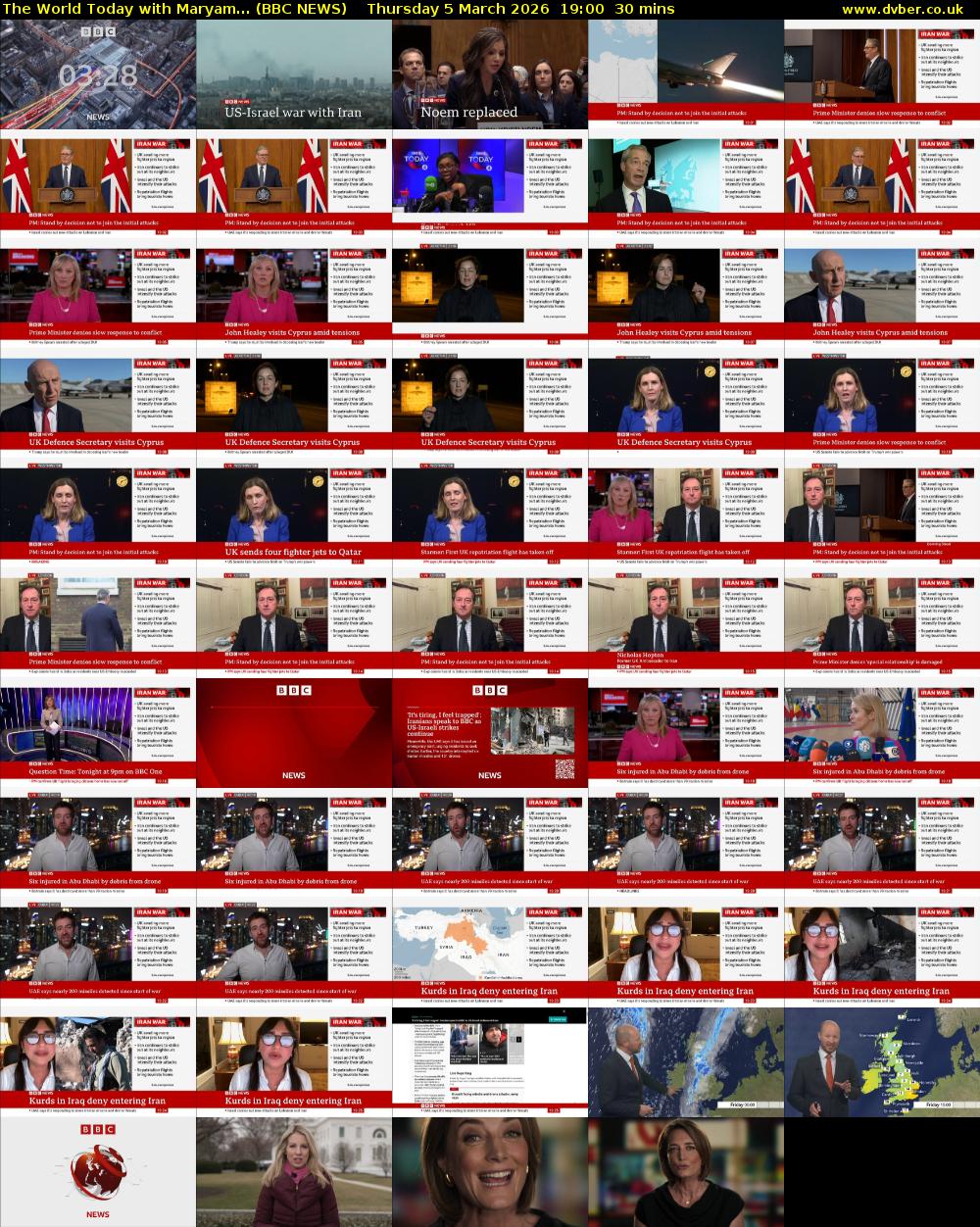 The World Today with Maryam... (BBC NEWS) Thursday 5 March 2026 19:00 - 19:30