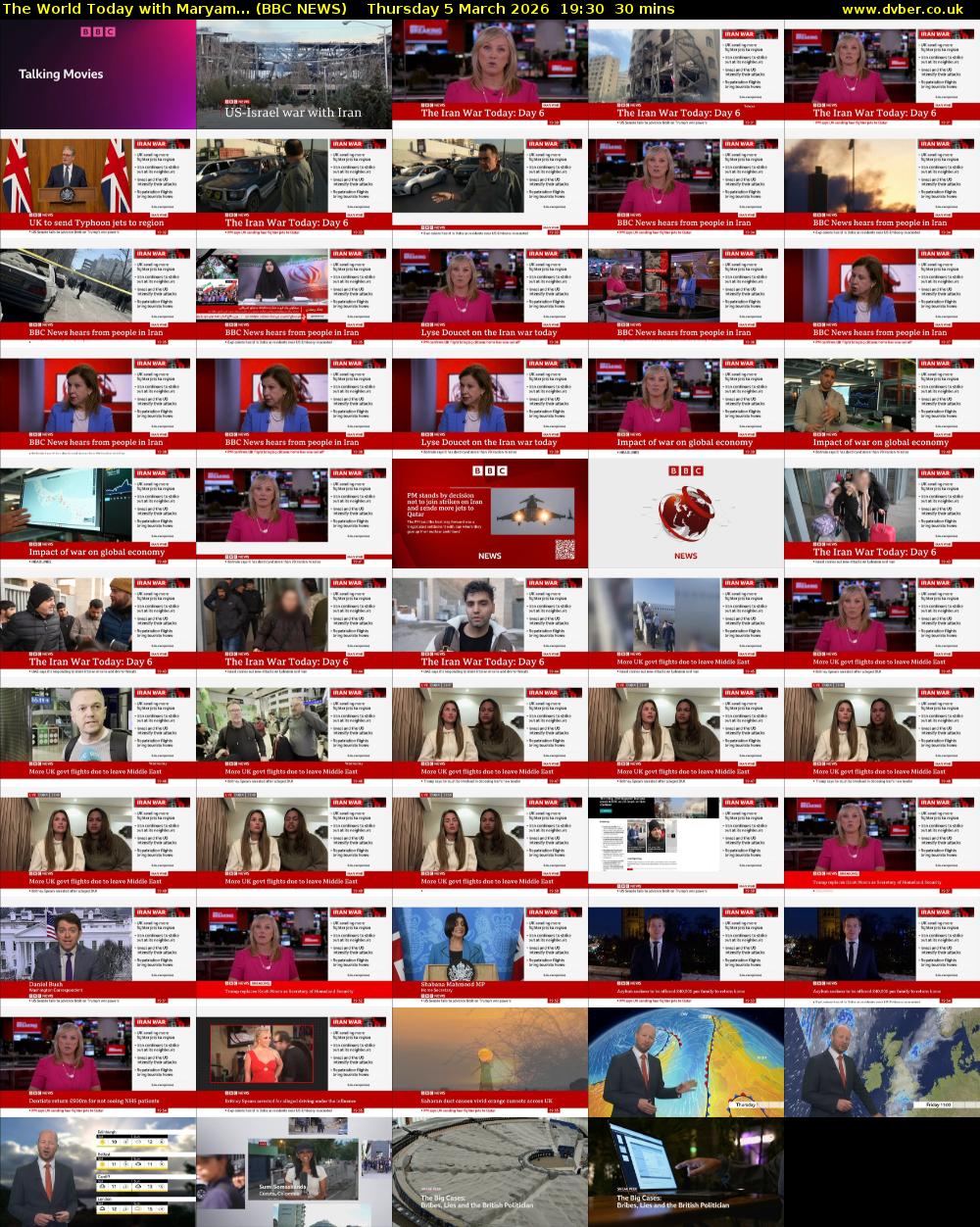 The World Today with Maryam... (BBC NEWS) Thursday 5 March 2026 19:30 - 20:00