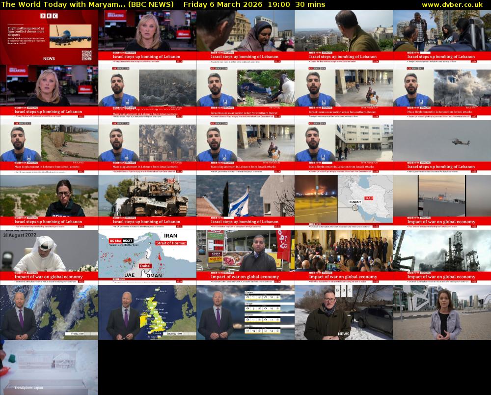 The World Today with Maryam... (BBC NEWS) Friday 6 March 2026 19:00 - 19:30