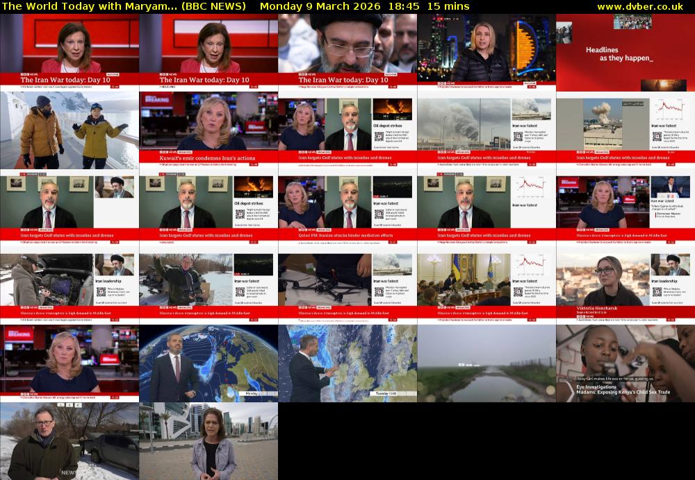 The World Today with Maryam... (BBC NEWS) Monday 9 March 2026 18:45 - 19:00