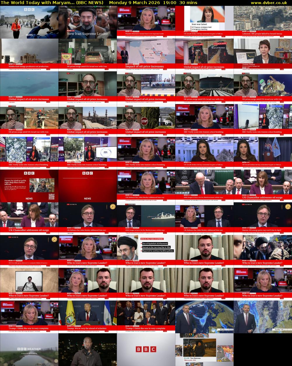 The World Today with Maryam... (BBC NEWS) Monday 9 March 2026 19:00 - 19:30