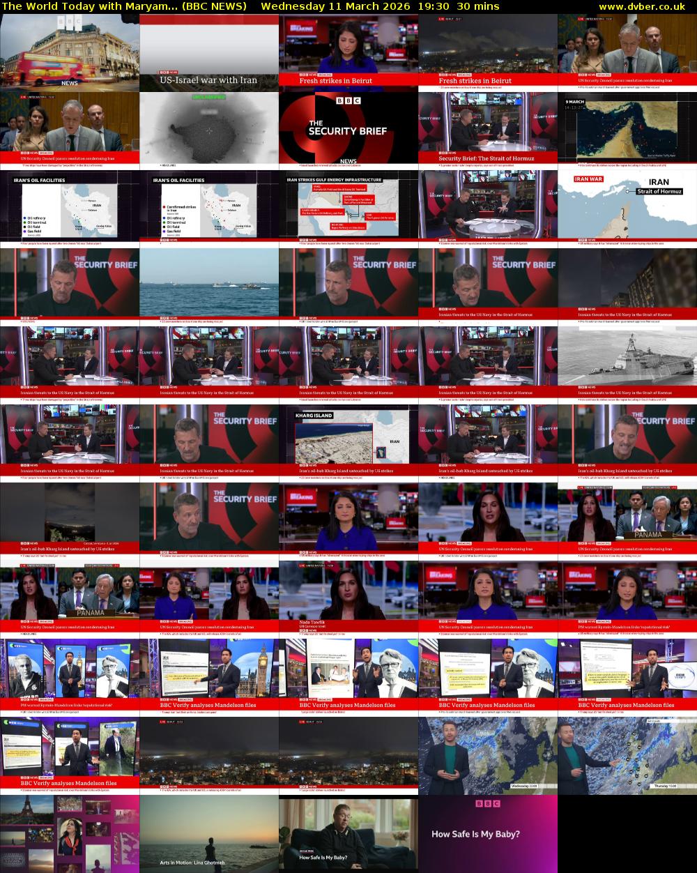 The World Today with Maryam... (BBC NEWS) Wednesday 11 March 2026 19:30 - 20:00