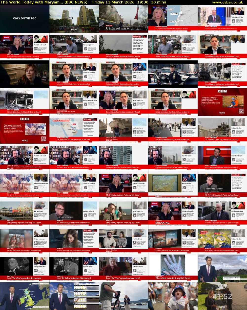 The World Today with Maryam... (BBC NEWS) Friday 13 March 2026 19:30 - 20:00