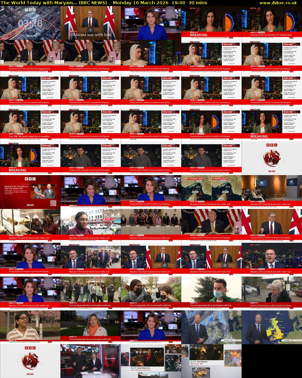 The World Today with Maryam... (BBC NEWS) Monday 16 March 2026 19:00 - 19:30