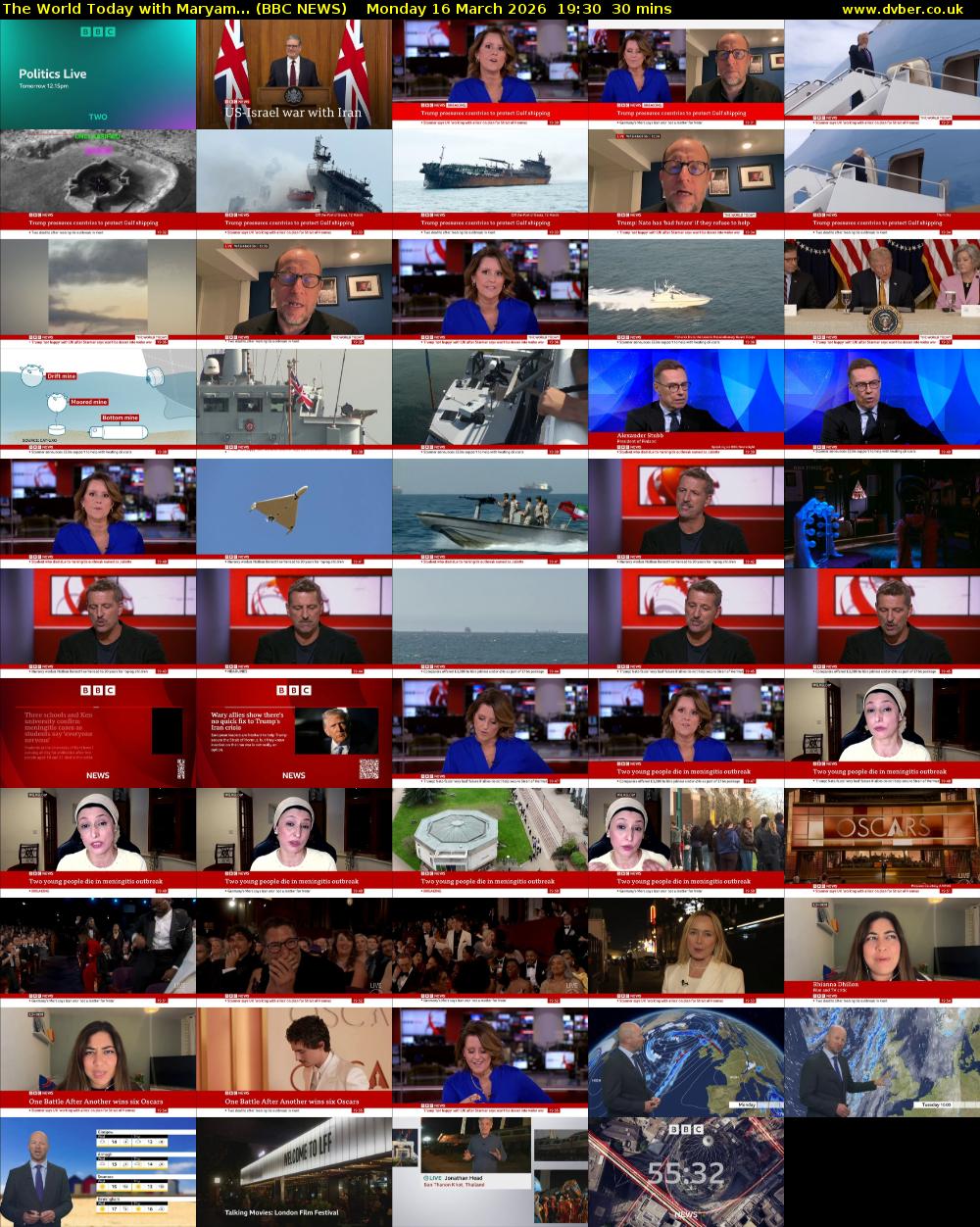The World Today with Maryam... (BBC NEWS) Monday 16 March 2026 19:30 - 20:00