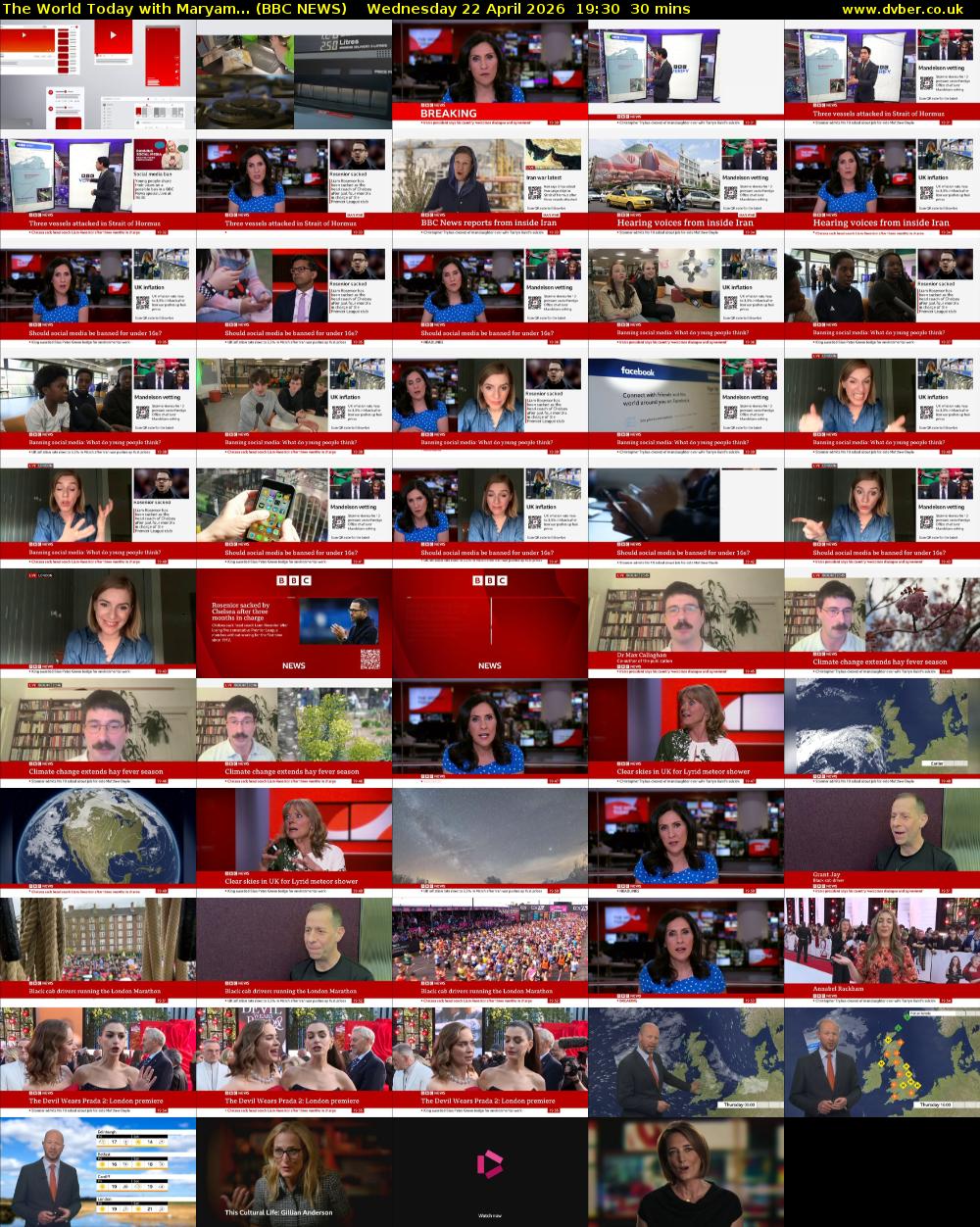 The World Today with Maryam... (BBC NEWS) Wednesday 22 April 2026 19:30 - 20:00