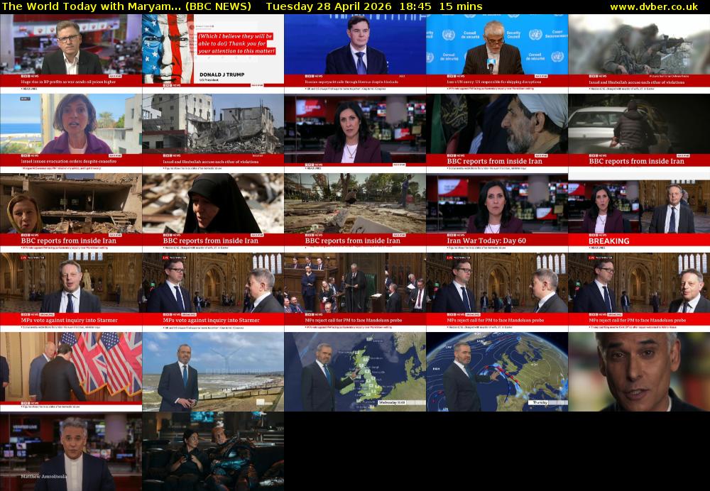 The World Today with Maryam... (BBC NEWS) Tuesday 28 April 2026 18:45 - 19:00
