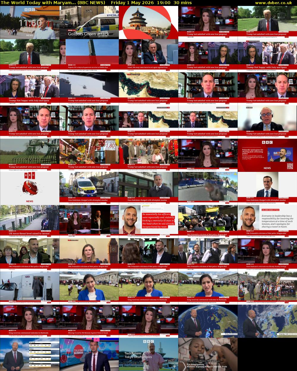 The World Today with Maryam... (BBC NEWS) Friday 1 May 2026 19:00 - 19:30
