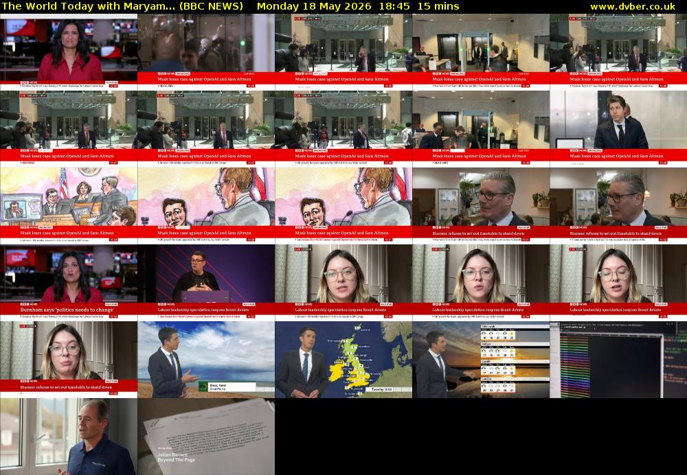 The World Today with Maryam... (BBC NEWS) Monday 18 May 2026 18:45 - 19:00