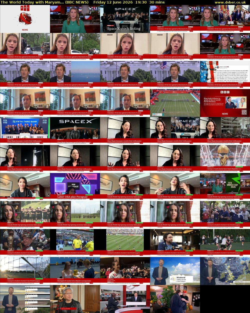 The World Today with Maryam... (BBC NEWS) Friday 12 June 2026 19:30 - 20:00