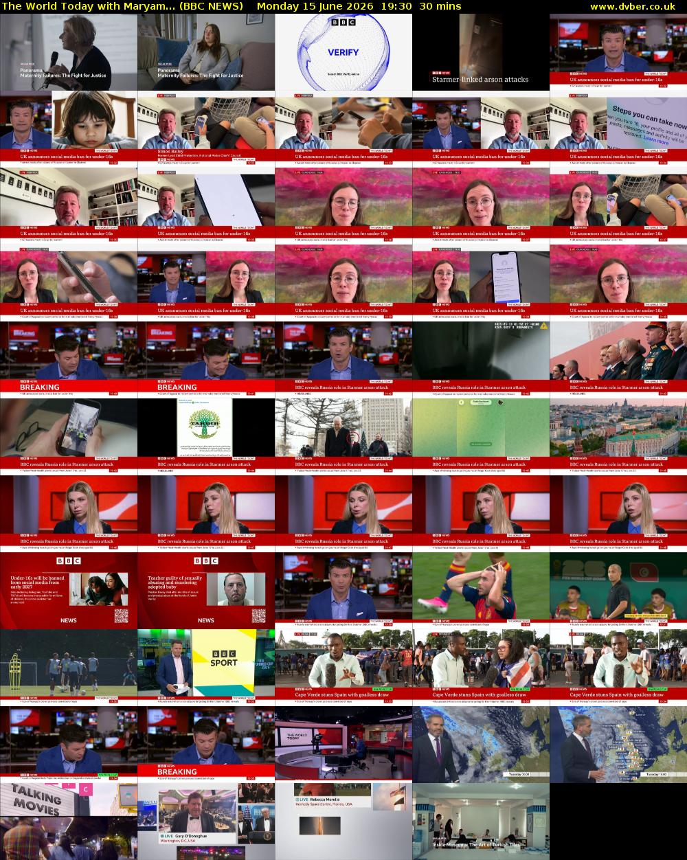 The World Today with Maryam... (BBC NEWS) Monday 15 June 2026 19:30 - 20:00