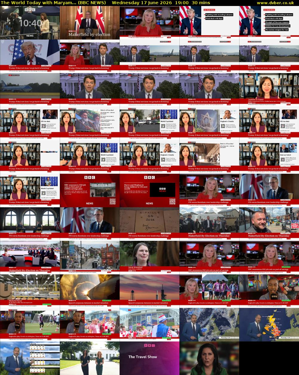 The World Today with Maryam... (BBC NEWS) Wednesday 17 June 2026 19:00 - 19:30