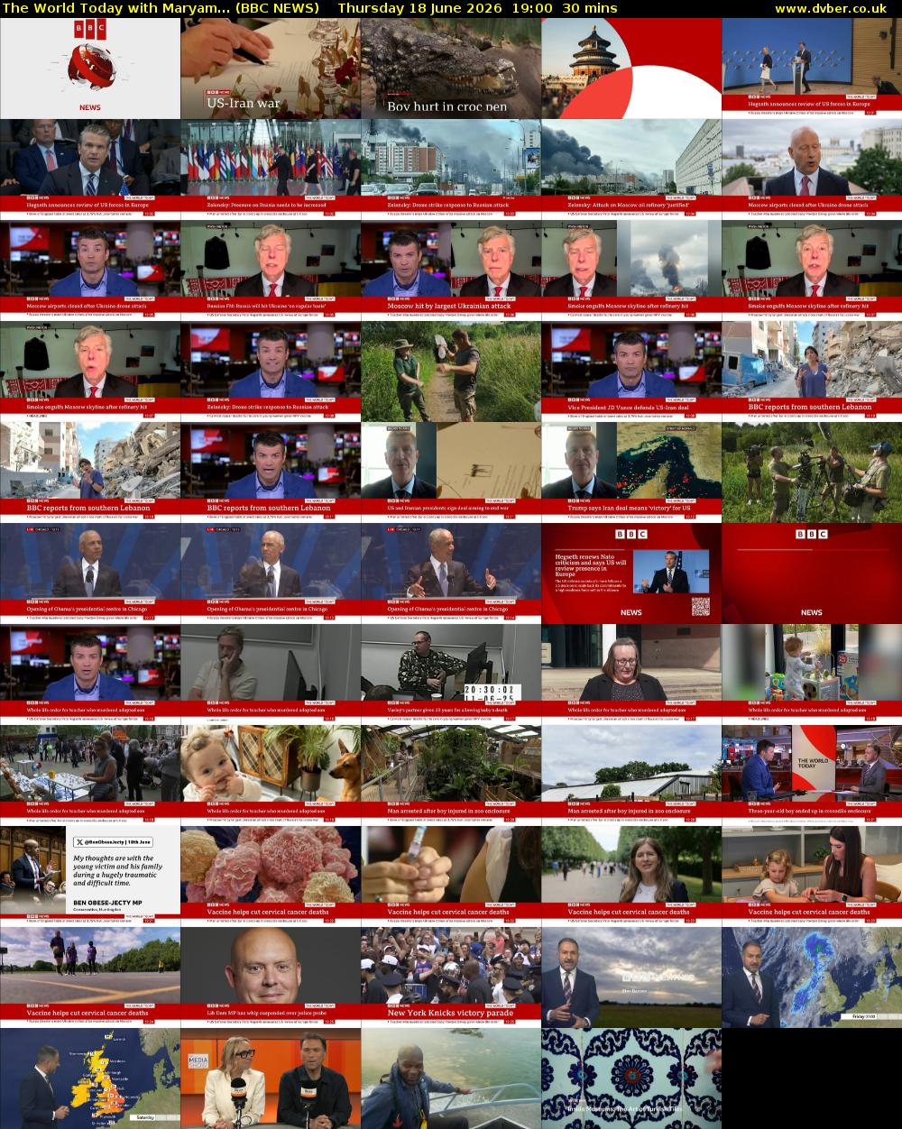 The World Today with Maryam... (BBC NEWS) Thursday 18 June 2026 19:00 - 19:30