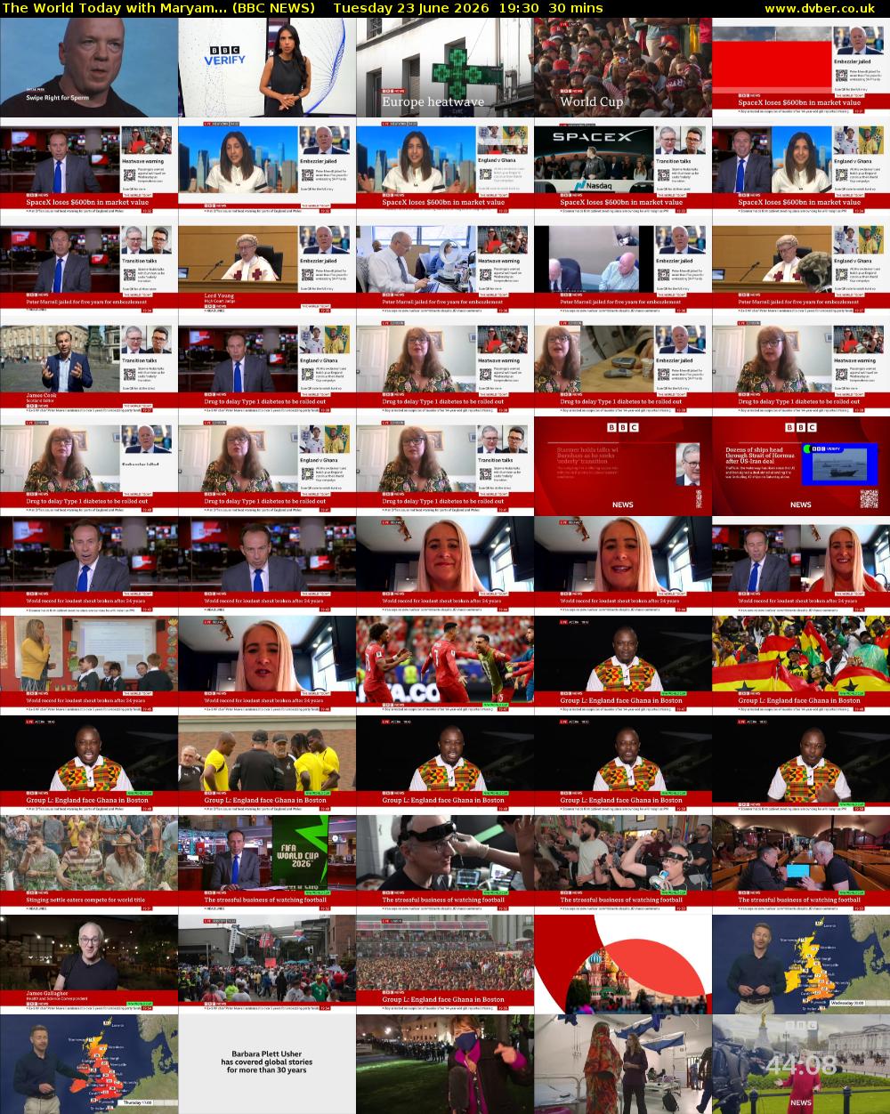 The World Today with Maryam... (BBC NEWS) Tuesday 23 June 2026 19:30 - 20:00