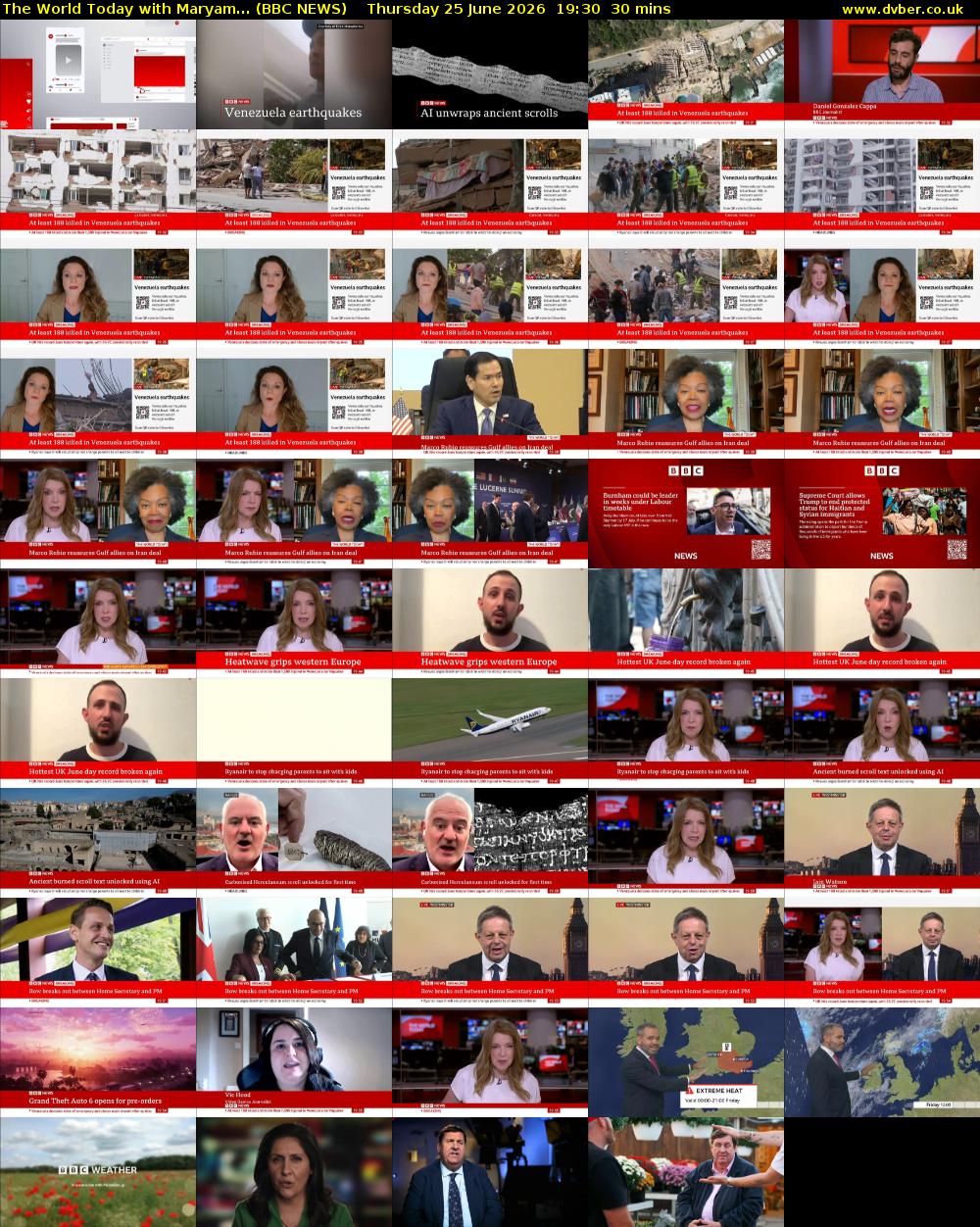 The World Today with Maryam... (BBC NEWS) Thursday 25 June 2026 19:30 - 20:00