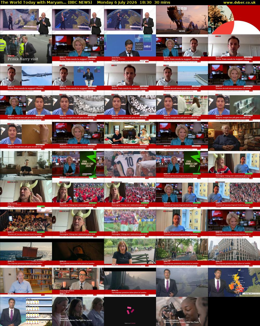 The World Today with Maryam... (BBC NEWS) Monday 6 July 2026 18:30 - 19:00