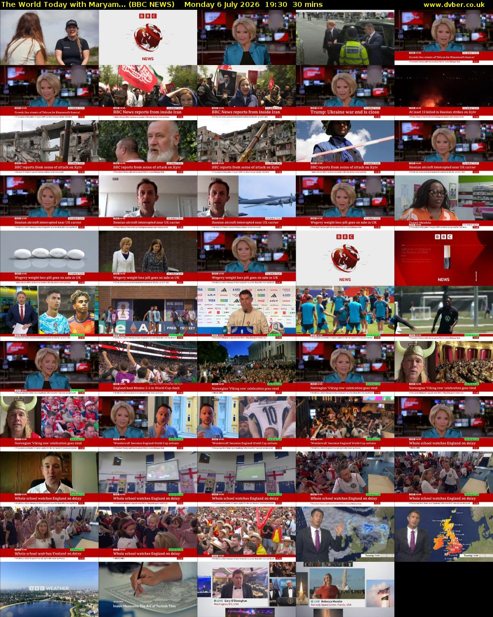 The World Today with Maryam... (BBC NEWS) Monday 6 July 2026 19:30 - 20:00