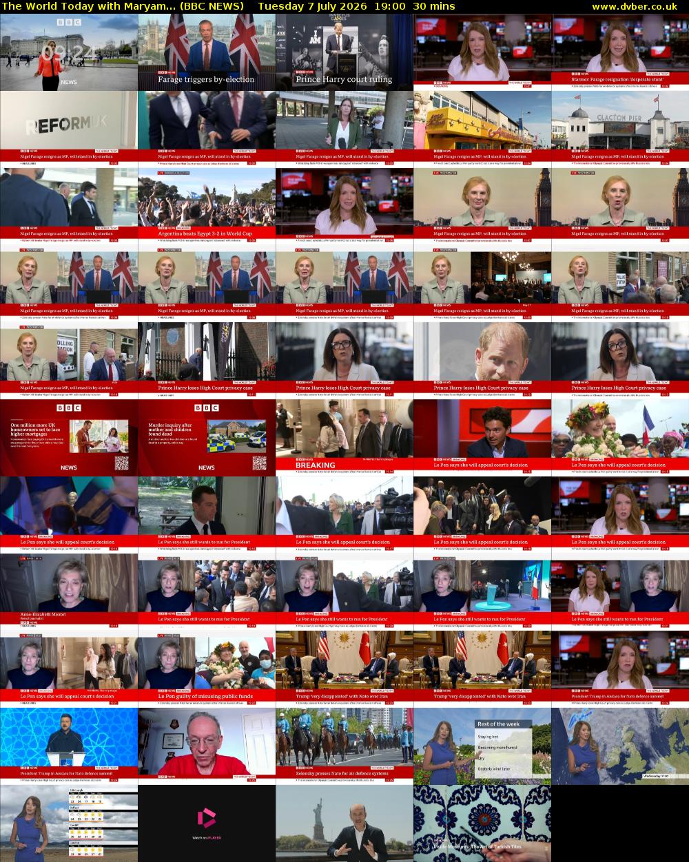 The World Today with Maryam... (BBC NEWS) Tuesday 7 July 2026 19:00 - 19:30
