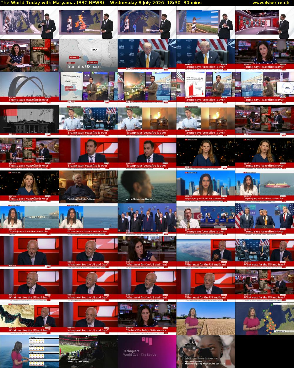The World Today with Maryam... (BBC NEWS) Wednesday 8 July 2026 18:30 - 19:00