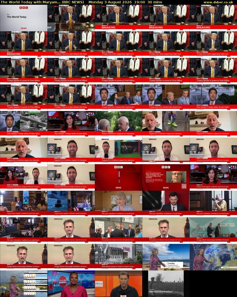 The World Today with Maryam... (BBC NEWS) Monday 3 August 2026 19:00 - 19:30