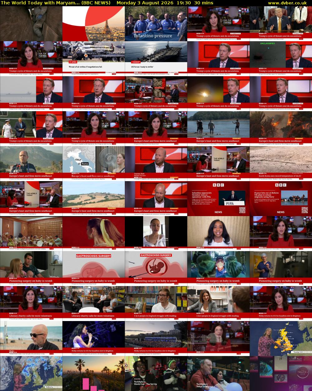 The World Today with Maryam... (BBC NEWS) Monday 3 August 2026 19:30 - 20:00