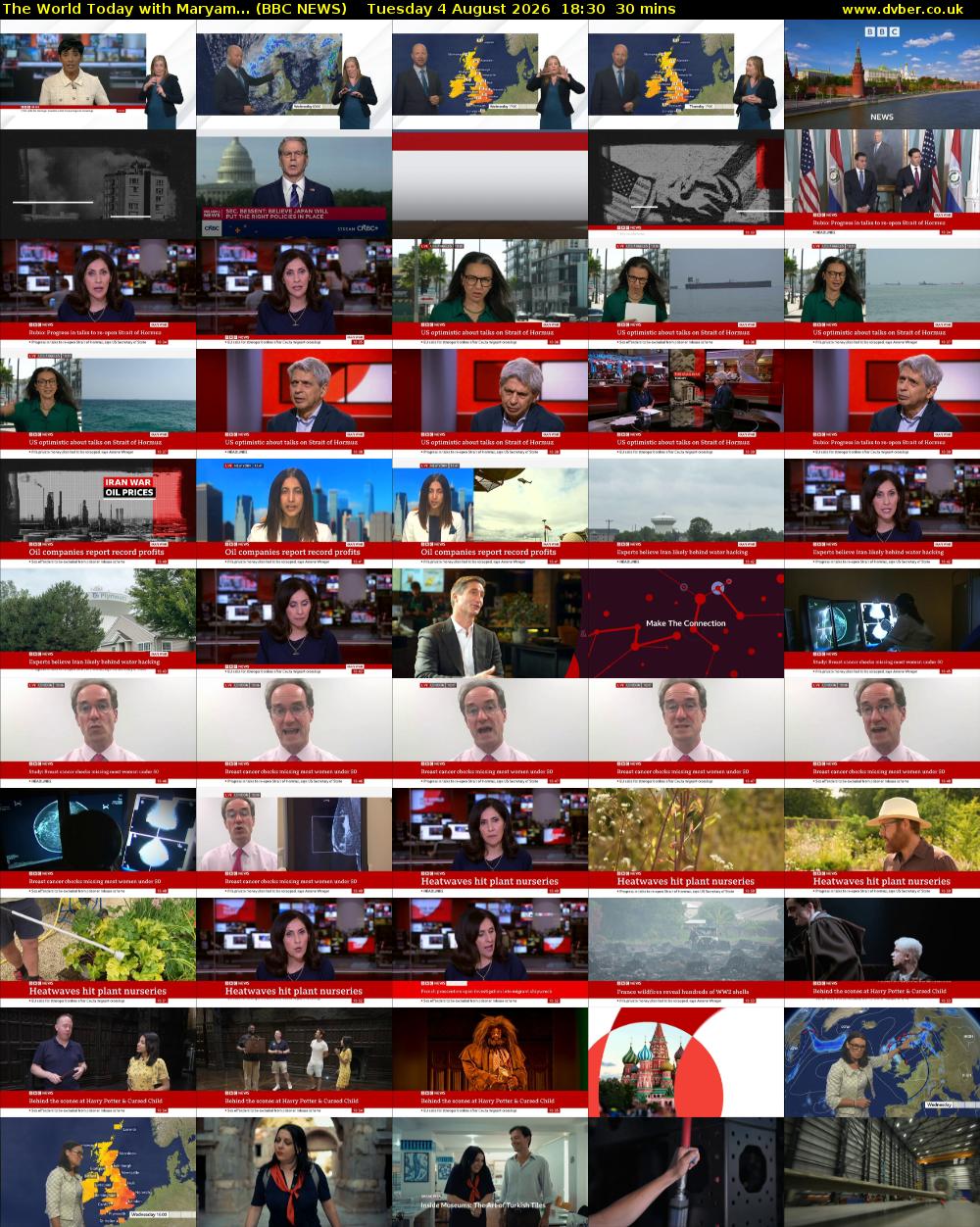 The World Today with Maryam... (BBC NEWS) Tuesday 4 August 2026 18:30 - 19:00