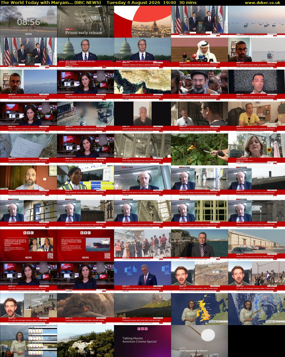 The World Today with Maryam... (BBC NEWS) Tuesday 4 August 2026 19:00 - 19:30