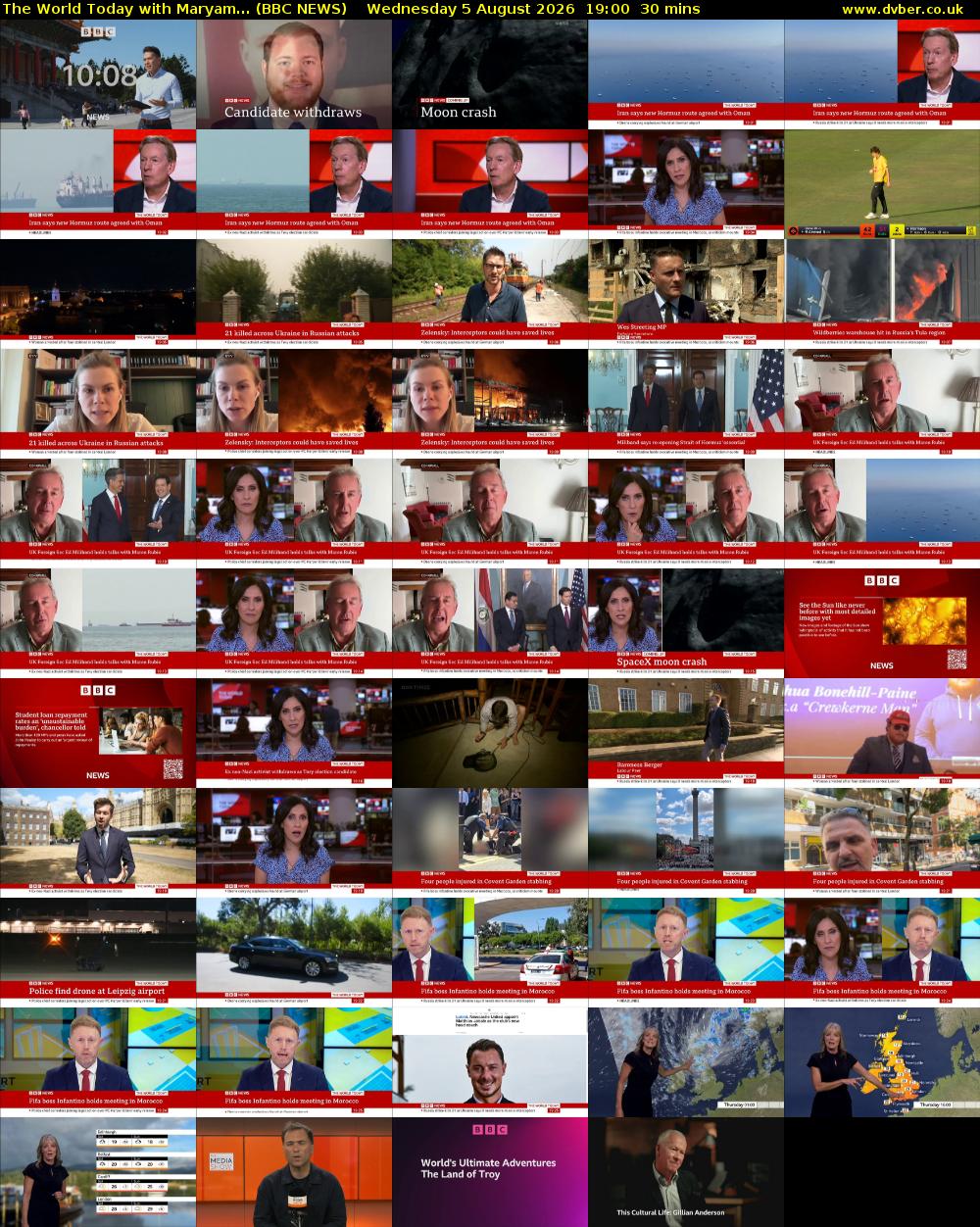 The World Today with Maryam... (BBC NEWS) Wednesday 5 August 2026 19:00 - 19:30