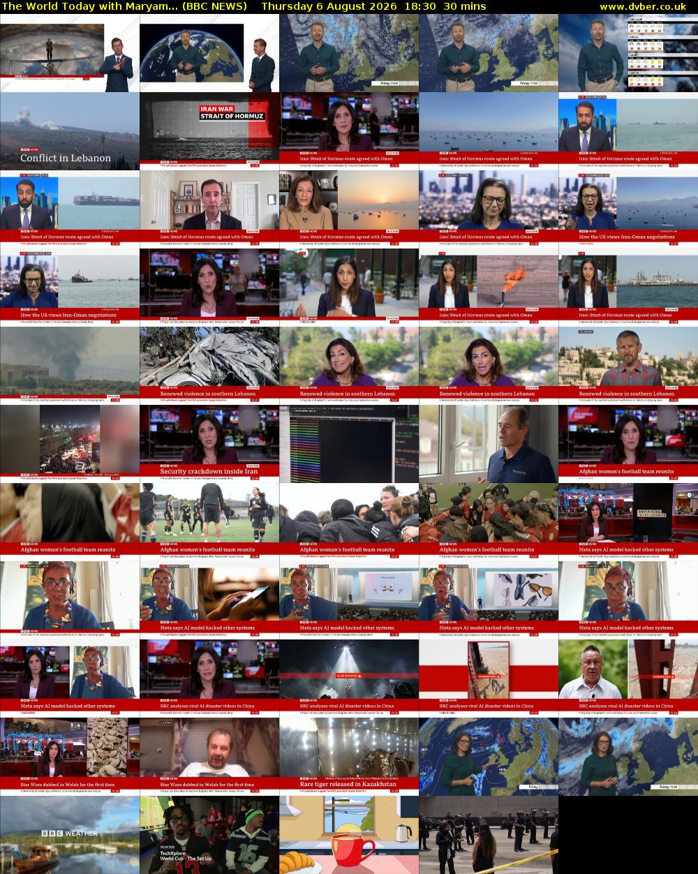 The World Today with Maryam... (BBC NEWS) Thursday 6 August 2026 18:30 - 19:00