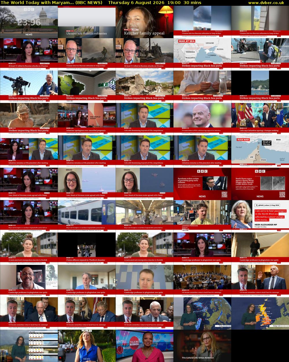 The World Today with Maryam... (BBC NEWS) Thursday 6 August 2026 19:00 - 19:30