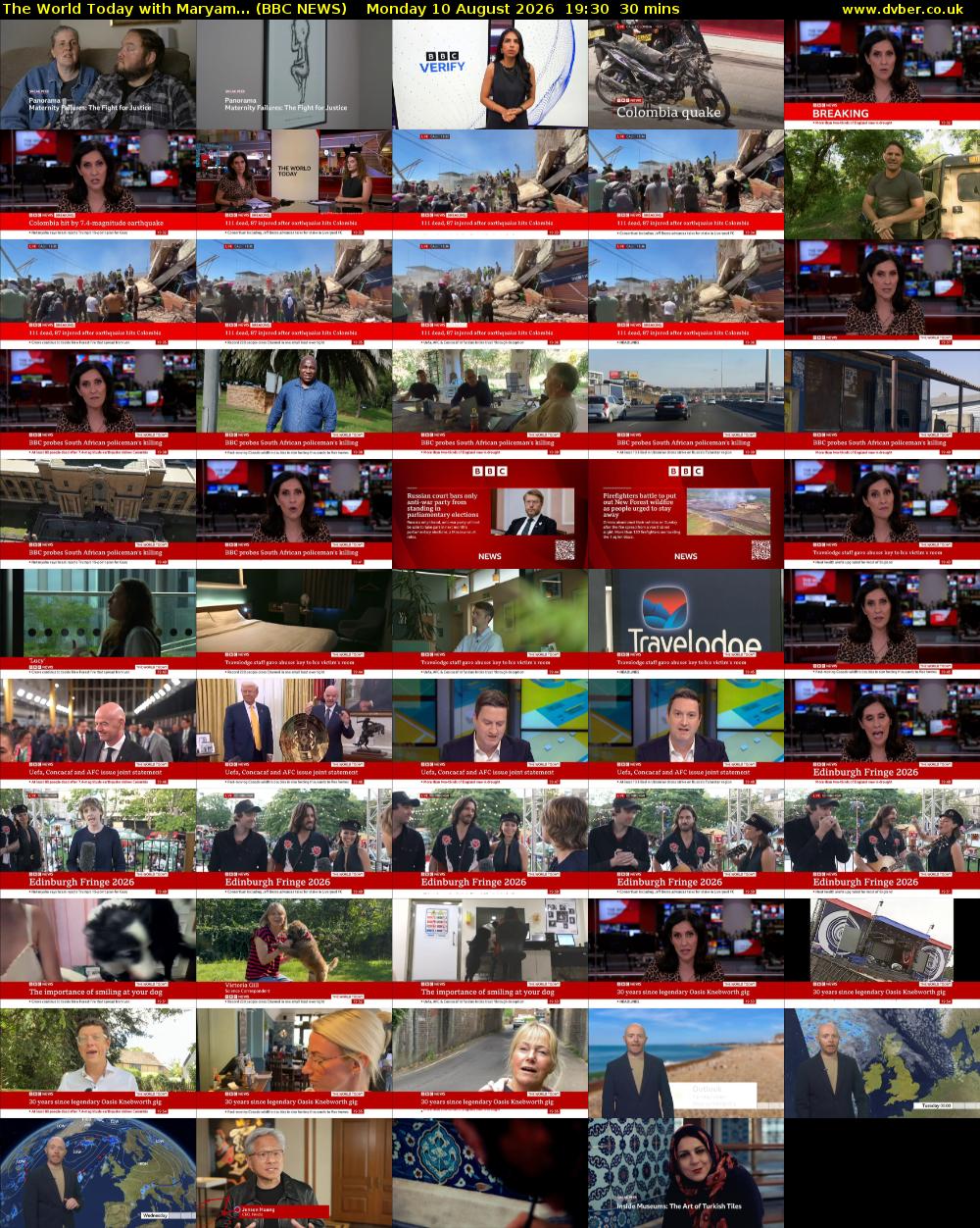 The World Today with Maryam... (BBC NEWS) Monday 10 August 2026 19:30 - 20:00
