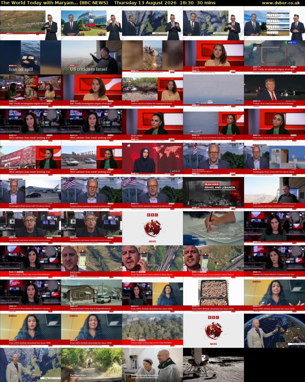 The World Today with Maryam... (BBC NEWS) Thursday 13 August 2026 18:30 - 19:00