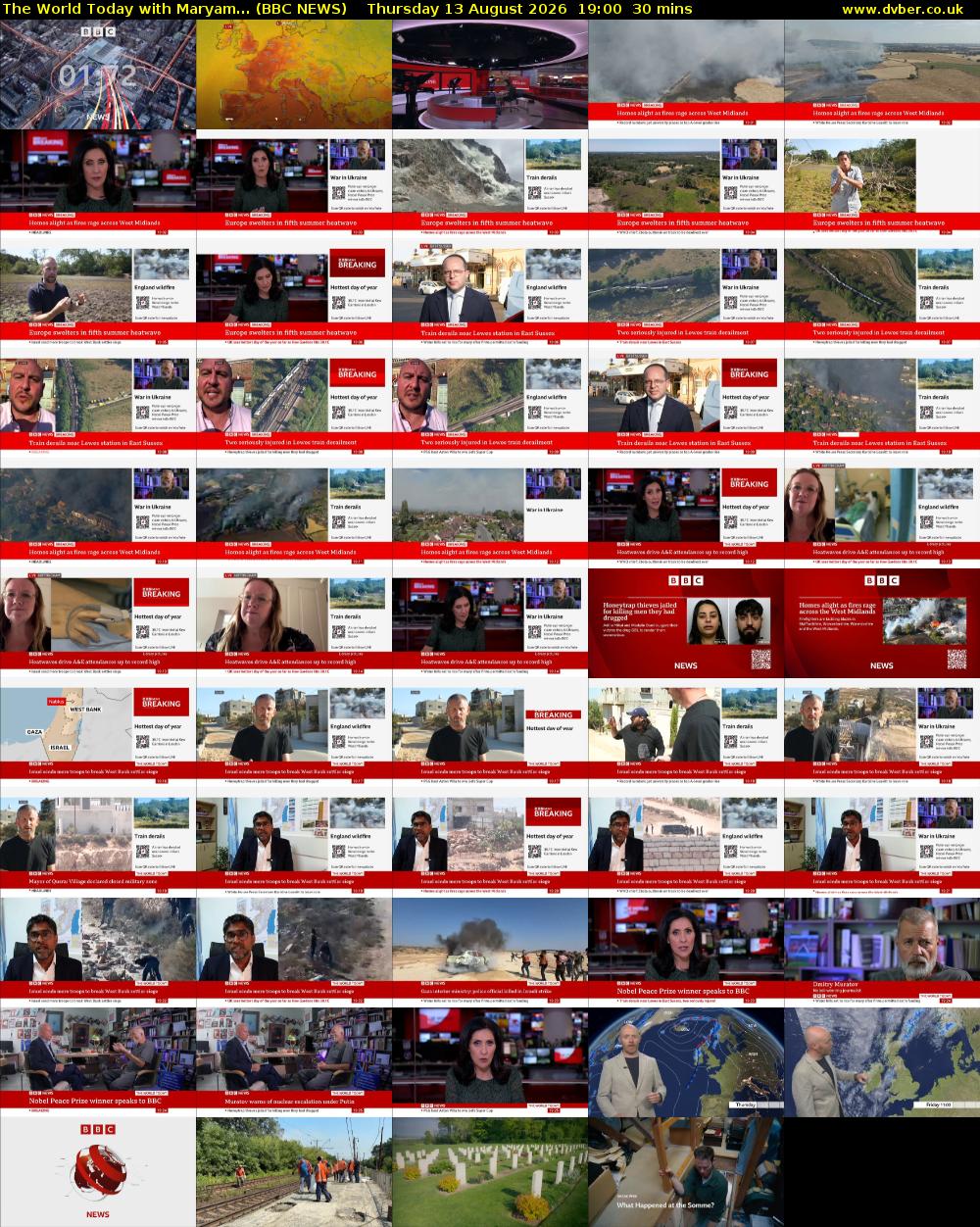 The World Today with Maryam... (BBC NEWS) Thursday 13 August 2026 19:00 - 19:30