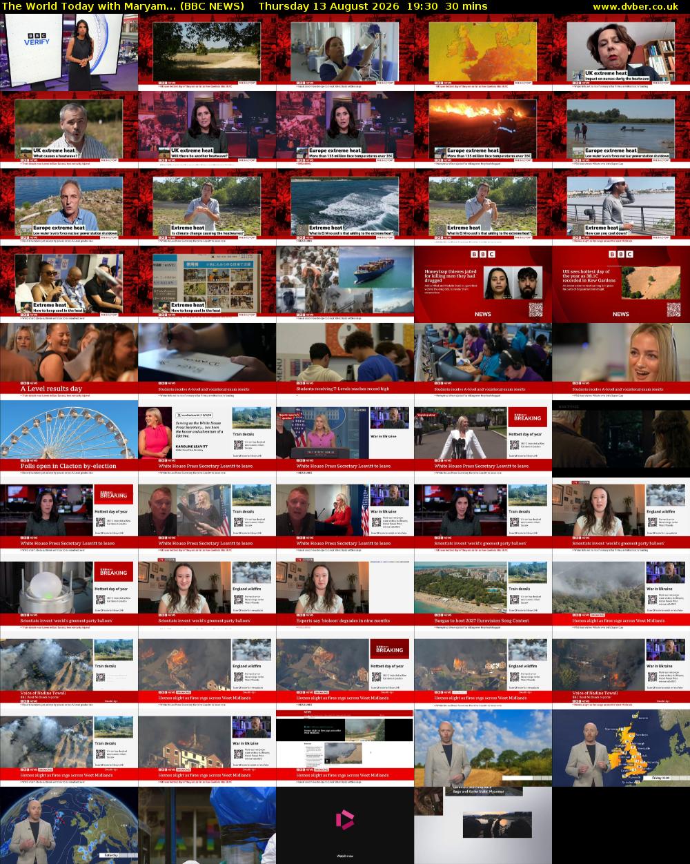 The World Today with Maryam... (BBC NEWS) Thursday 13 August 2026 19:30 - 20:00
