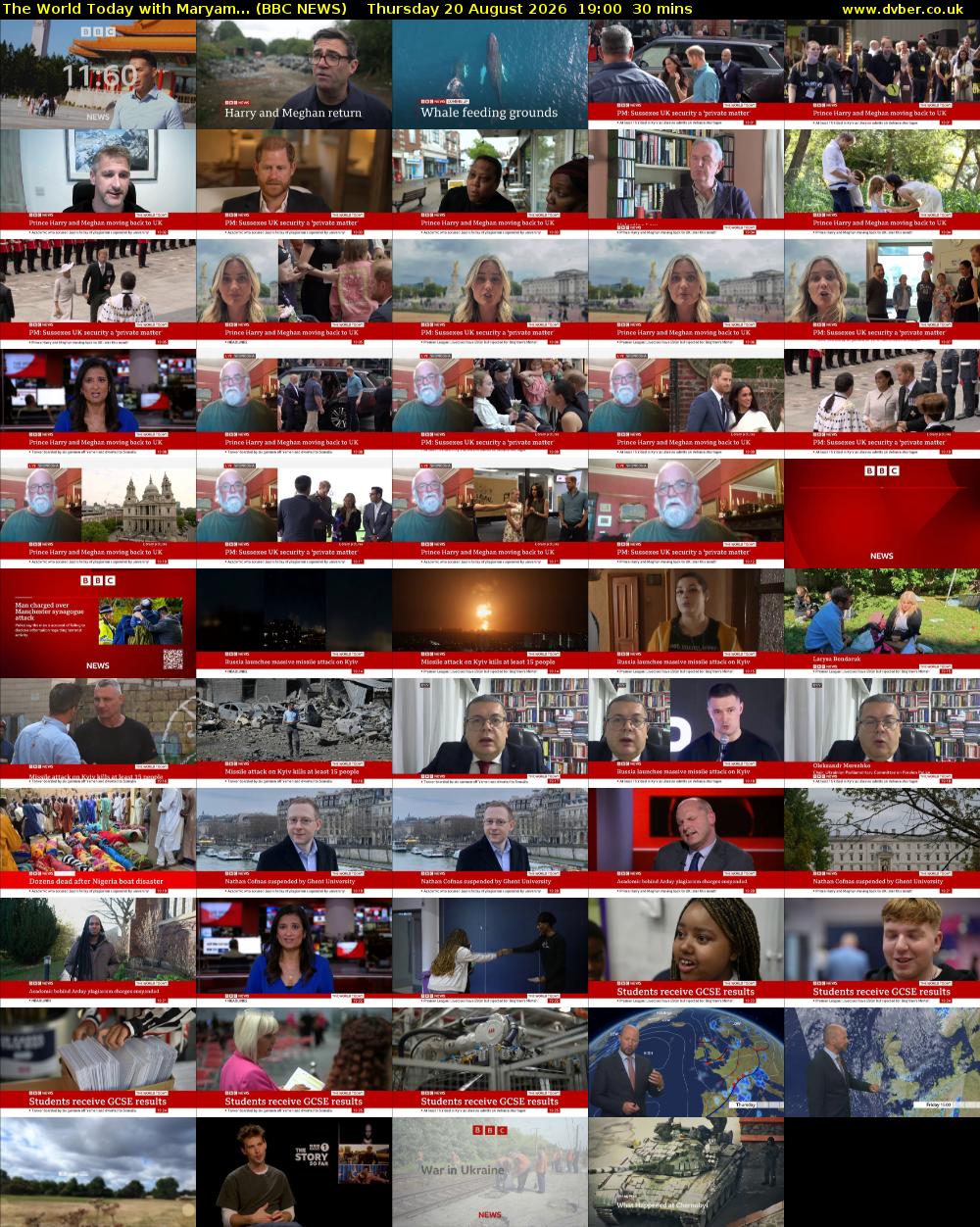 The World Today with Maryam... (BBC NEWS) Thursday 20 August 2026 19:00 - 19:30