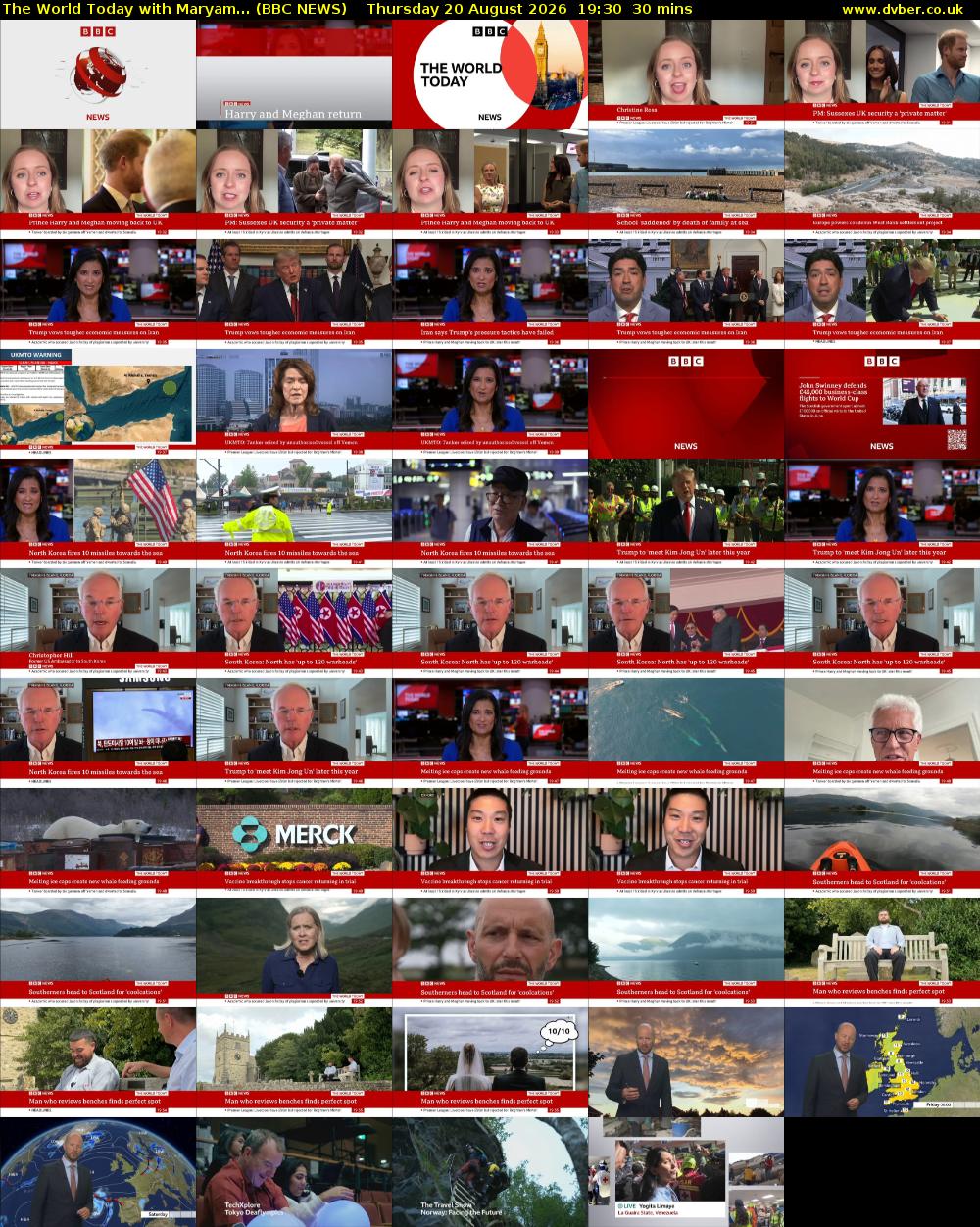 The World Today with Maryam... (BBC NEWS) Thursday 20 August 2026 19:30 - 20:00