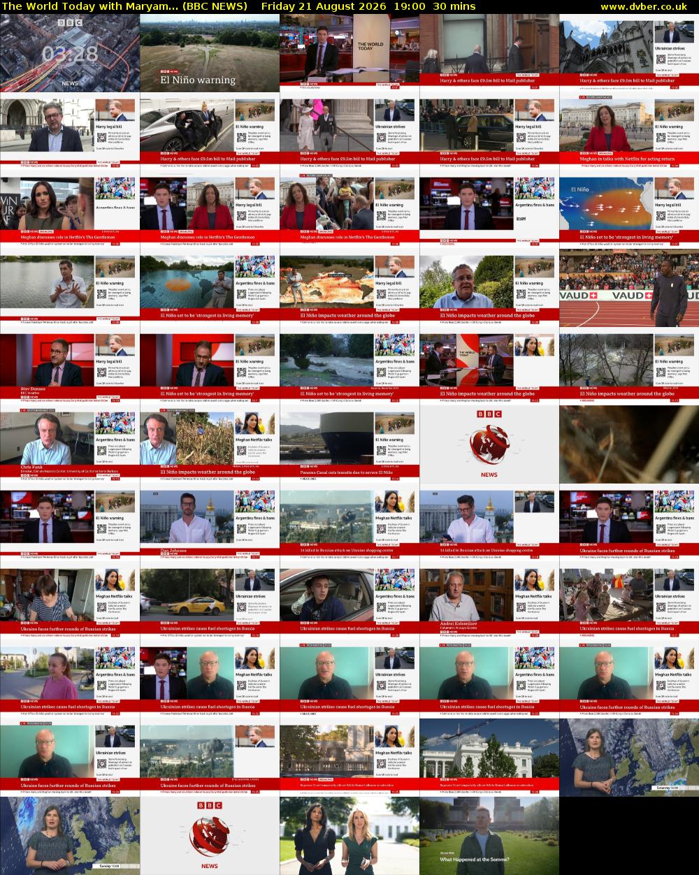 The World Today with Maryam... (BBC NEWS) Friday 21 August 2026 19:00 - 19:30