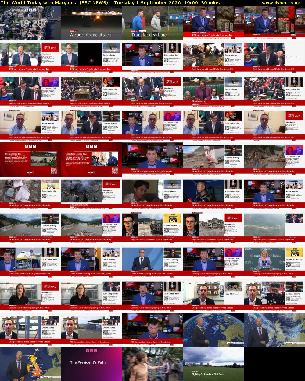 The World Today with Maryam... (BBC NEWS) Tuesday 1 September 2026 19:00 - 19:30
