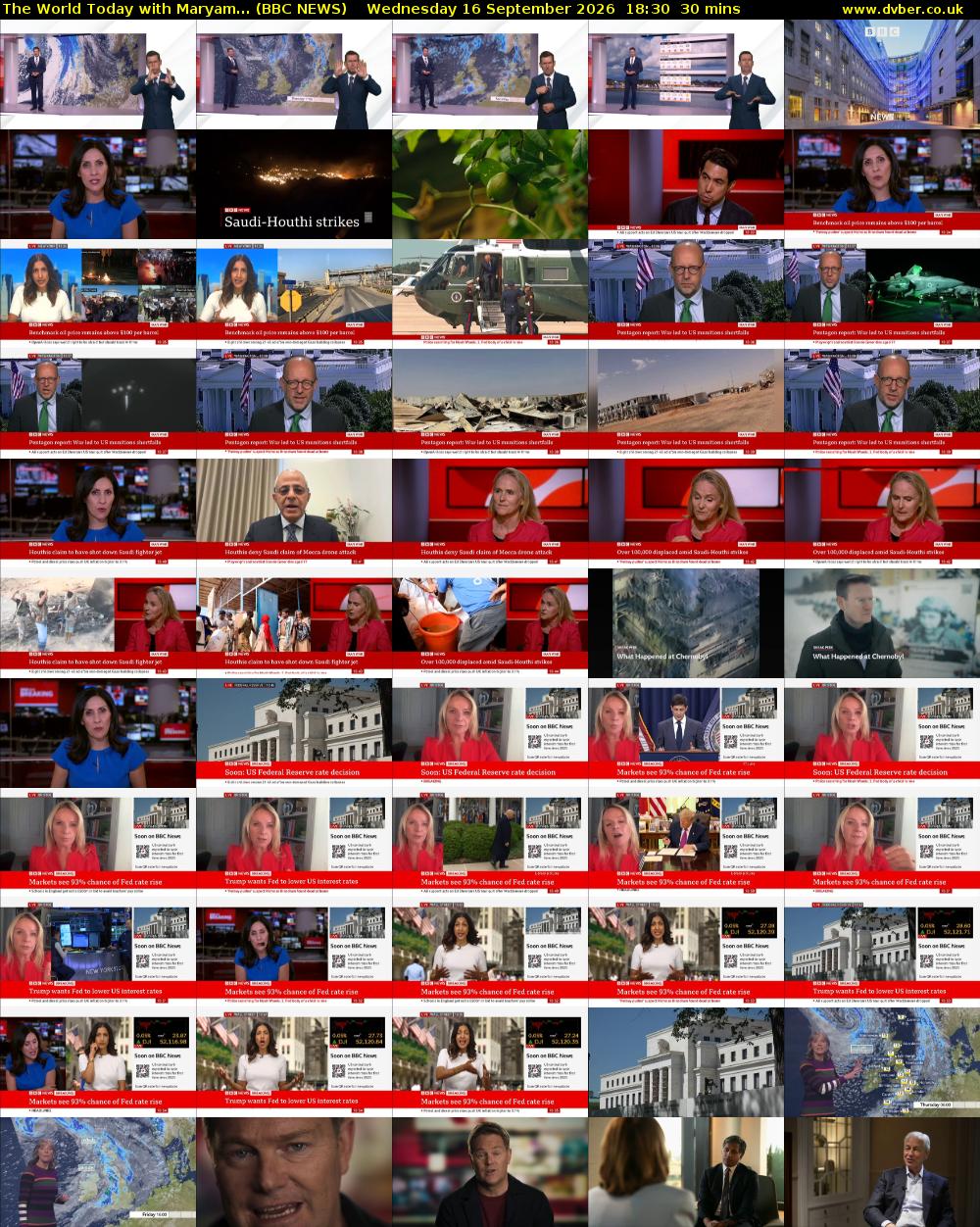 The World Today with Maryam... (BBC NEWS) Wednesday 16 September 2026 18:30 - 19:00