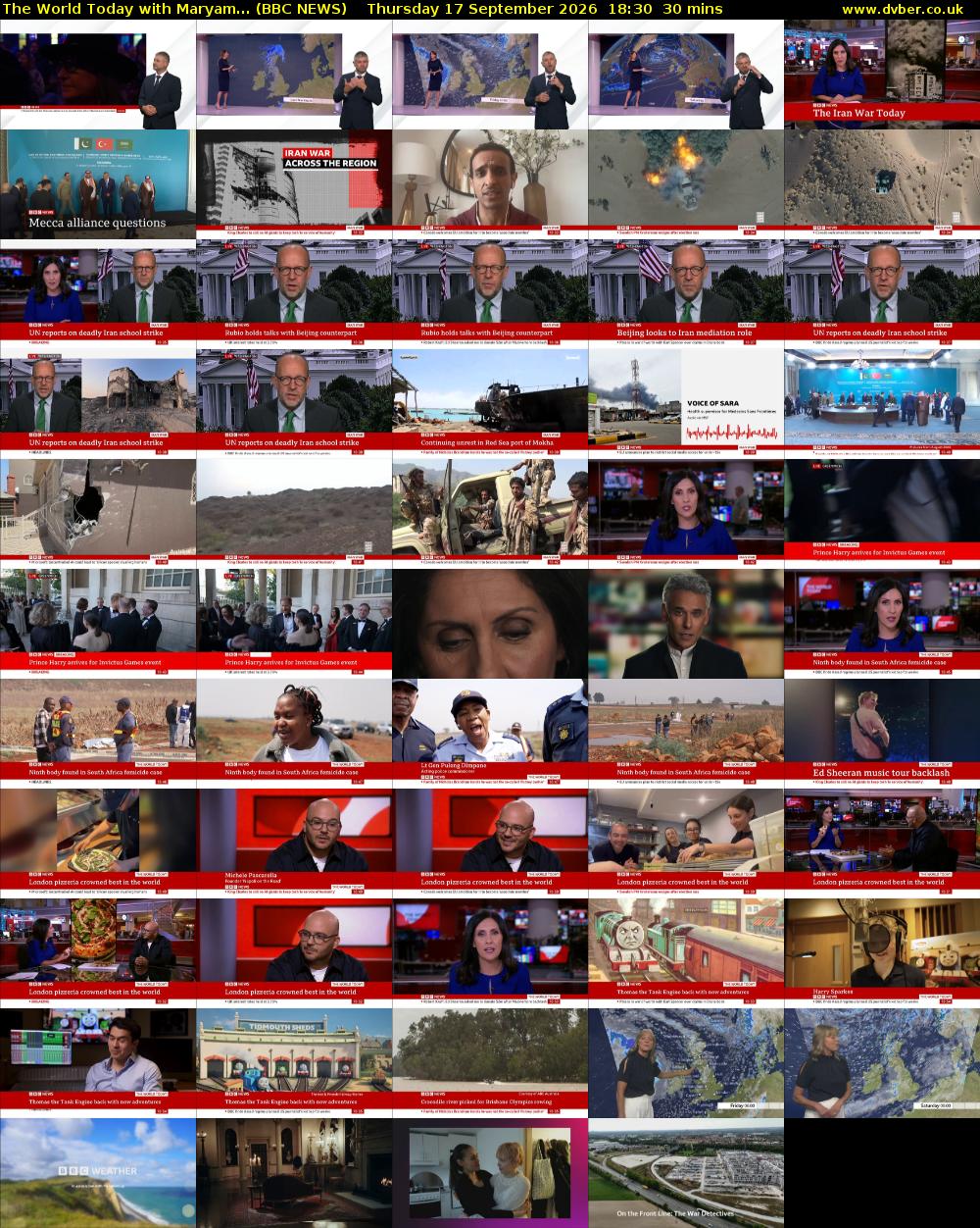 The World Today with Maryam... (BBC NEWS) Thursday 17 September 2026 18:30 - 19:00