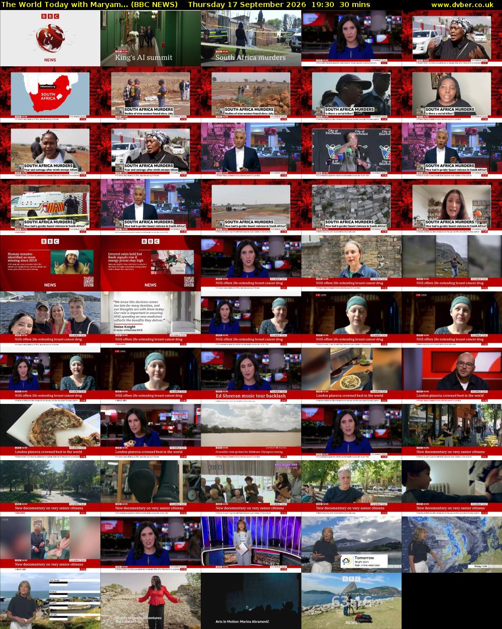 The World Today with Maryam... (BBC NEWS) Thursday 17 September 2026 19:30 - 20:00