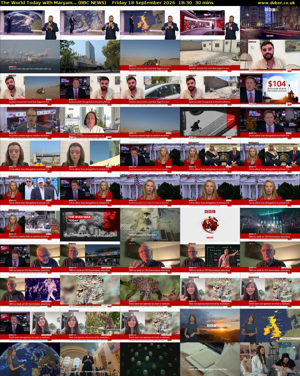 The World Today with Maryam... (BBC NEWS) Friday 18 September 2026 18:30 - 19:00